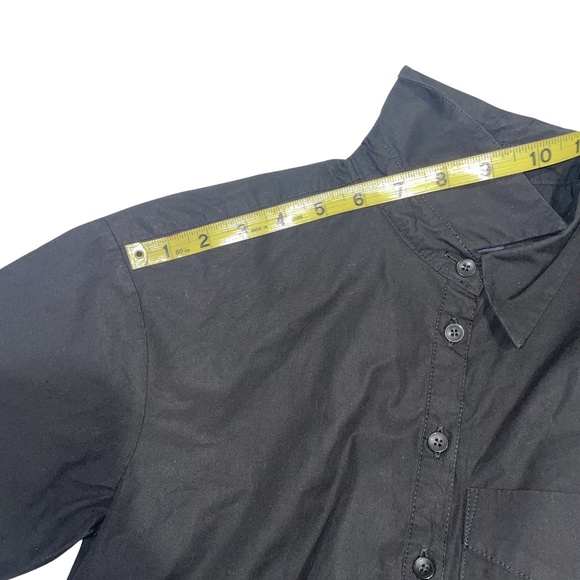 Maeve By Anthropology Black Button Down Shirt Dress Size XXsmall P 100% Cotton - Picture 11 of 15